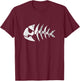 Pastafarian Jolly Pirate Fish FSM - DISTRESSED T-Shirt - T-Shirt | Maroon