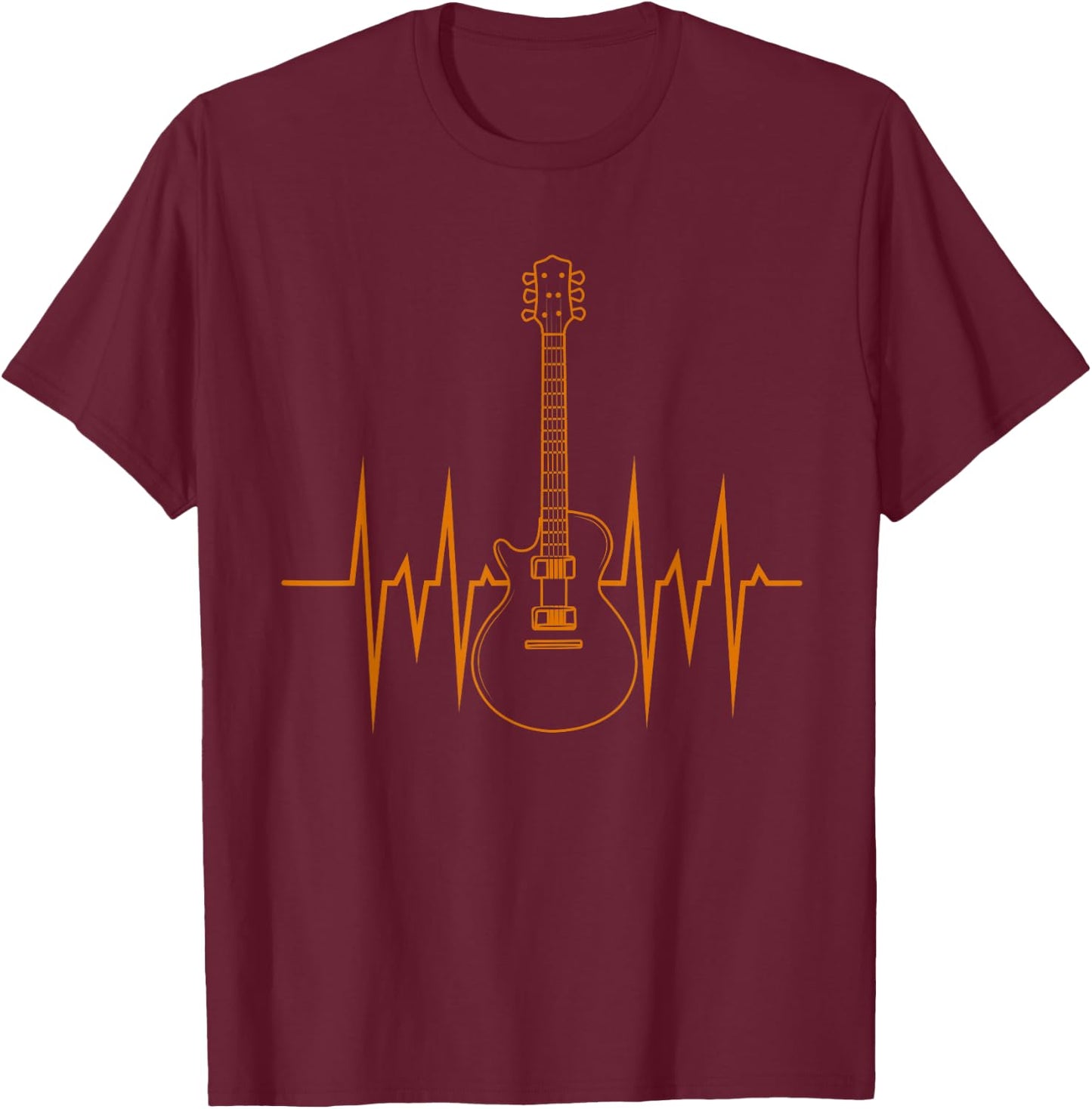 Heartbeat Guitar T-Shirt - T-Shirt | Maroon