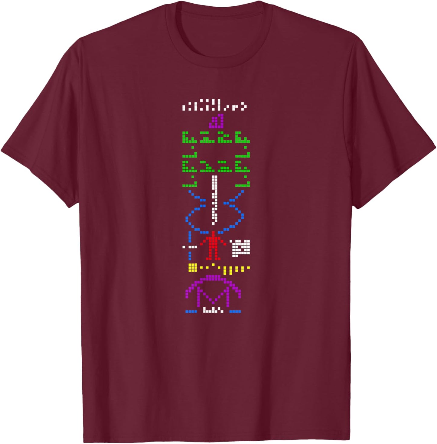Arecibo Message Space Exploration T-Shirt - T-Shirt | Maroon