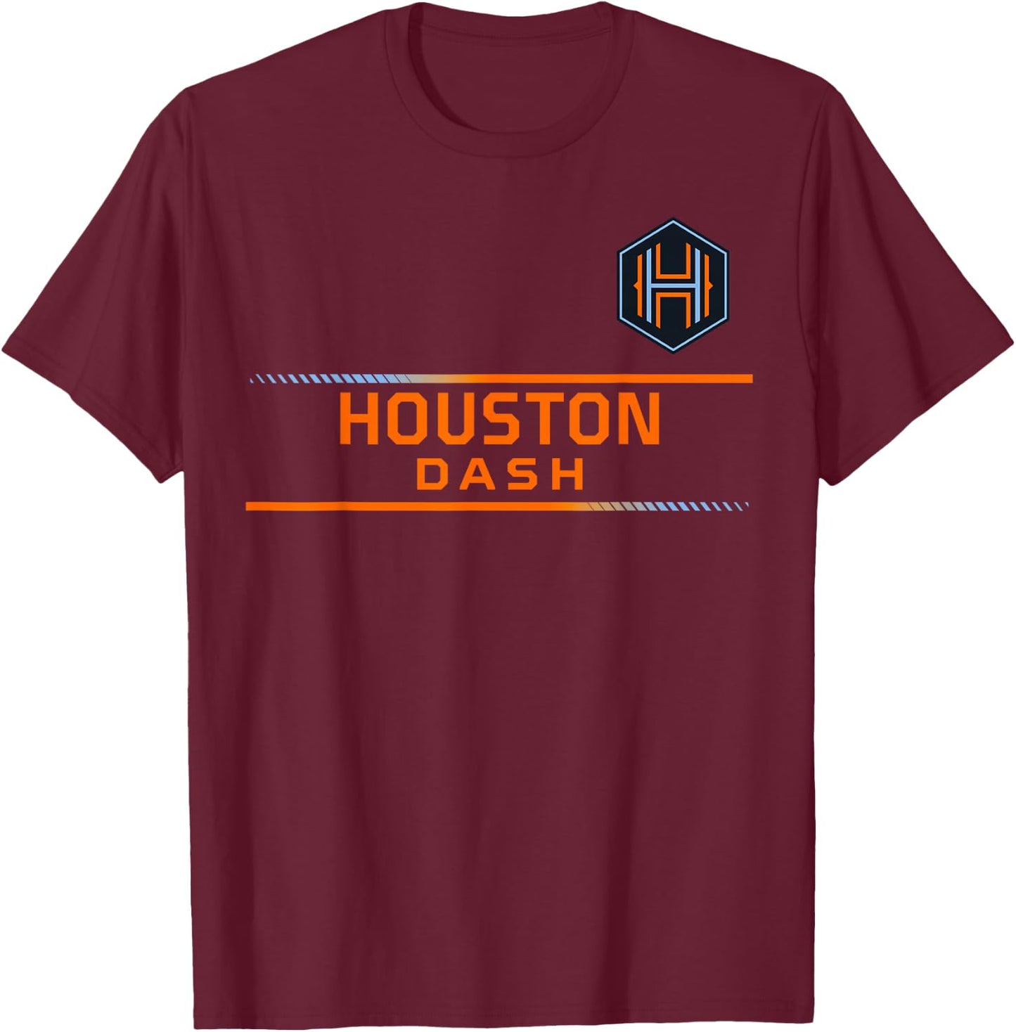 Officially Licensed Houston Dash Current Soccer NWSL Apparel T-Shirt - T-Shirt | Maroon
