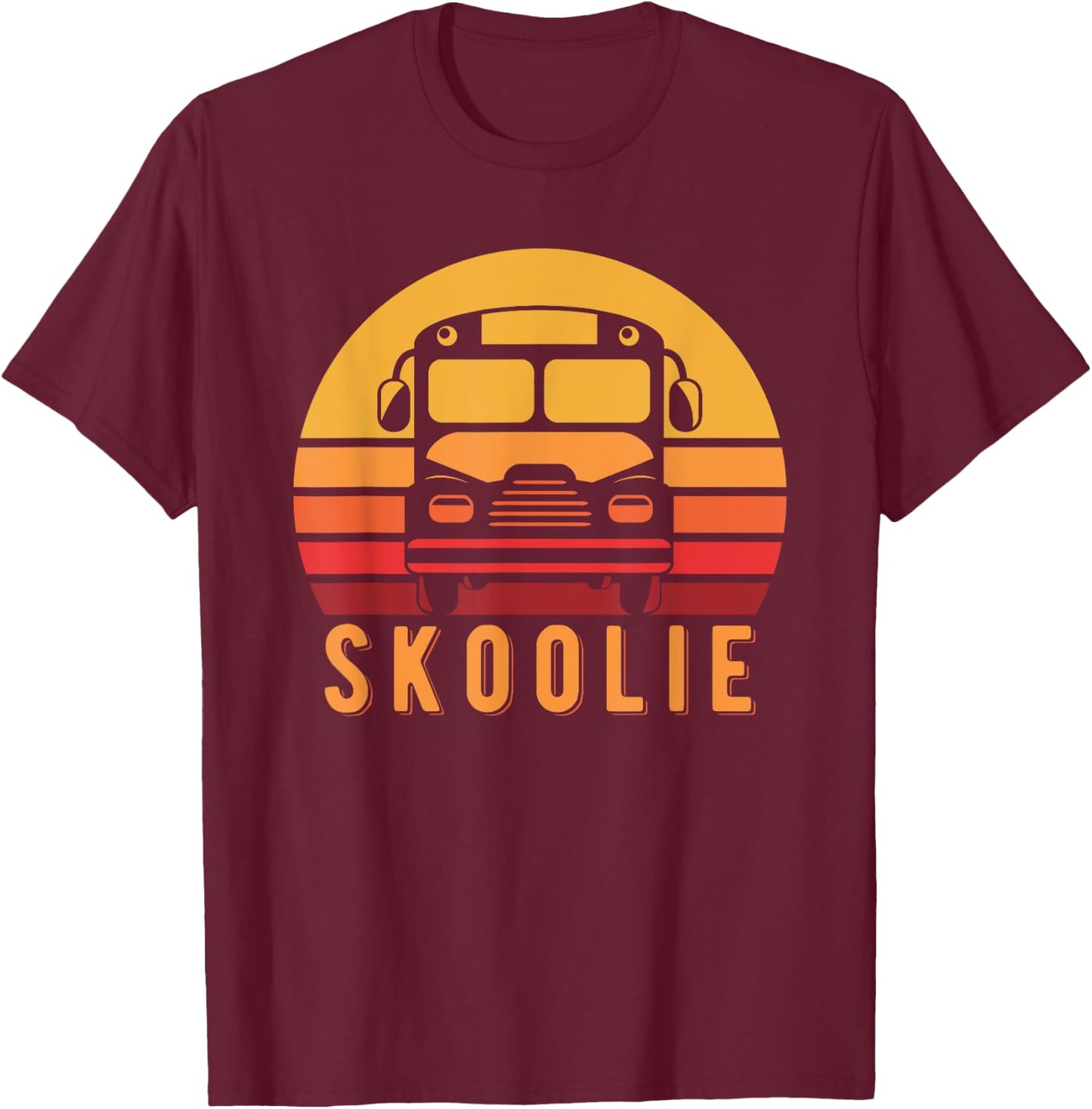 Retro Skoolie Shirt, Fun Converted School Bus Gift T-Shirt - T-Shirt | Maroon