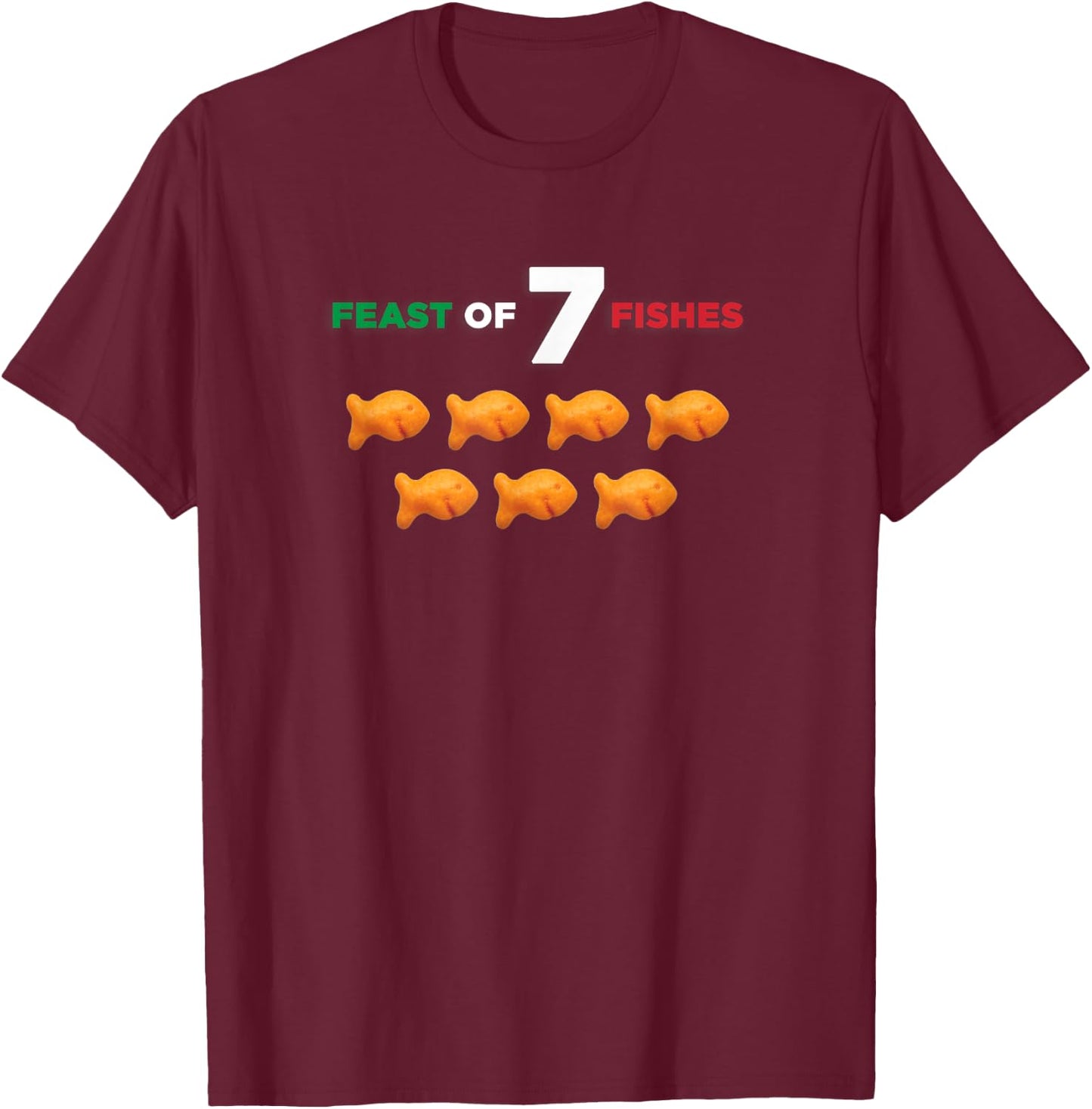 Feast of Seven Fishes T-Shirt - T-Shirt | Maroon