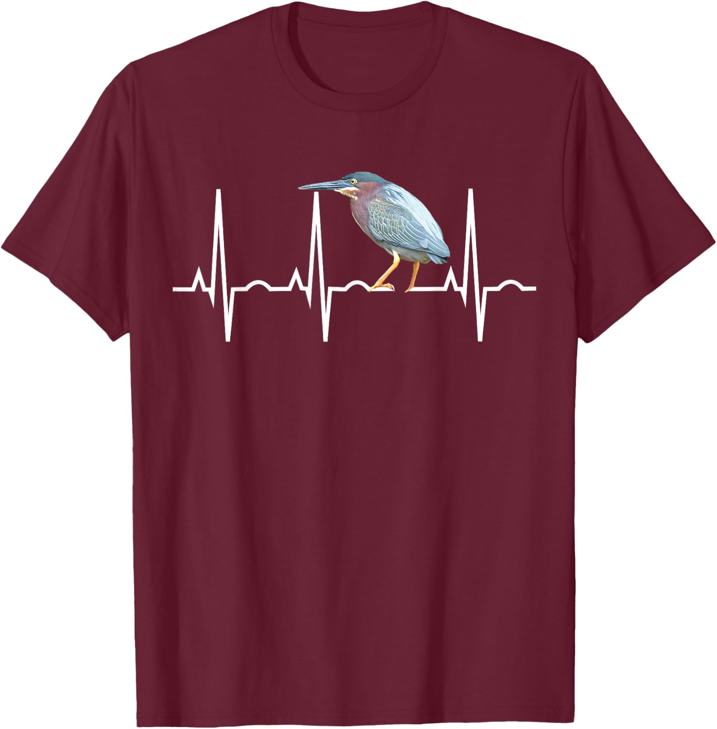 Green Heron Shirt - Green Heron Birder Gift T-Shirt - T-Shirt | Maroon
