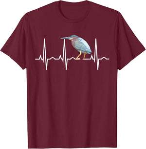 Green Heron Shirt - Green Heron Birder Gift T-Shirt - T-Shirt | Maroon