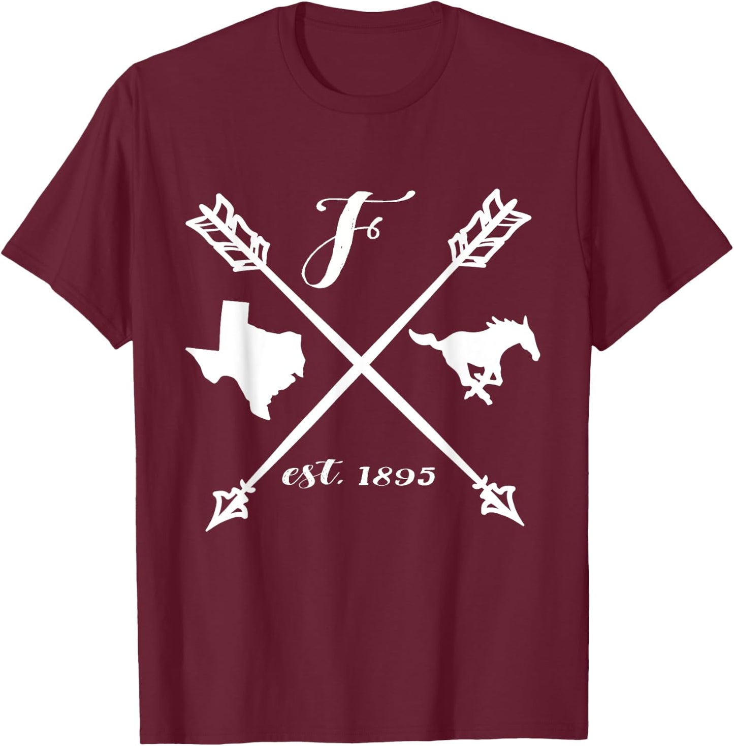 Friendswood Mustangs Arrows Texas T-Shirt - T-Shirt | Maroon