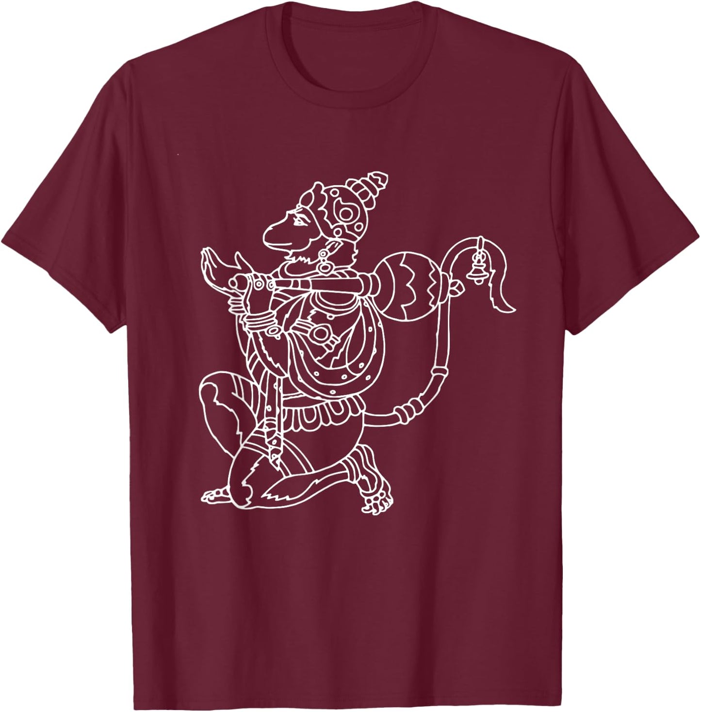 Hanuman Hindu God Hinduism Monkey Ramayana T-Shirt - T-Shirt | Maroon