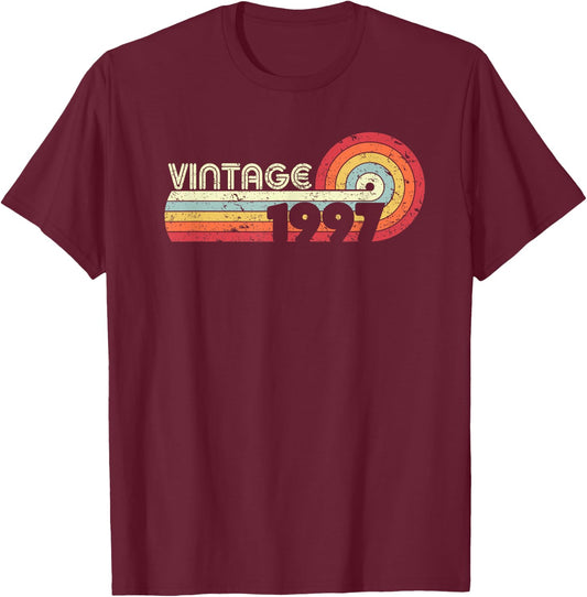 1997 Vintage Shirt, Birthday Gift . Retro Style T-Shirt - T-Shirt | Maroon