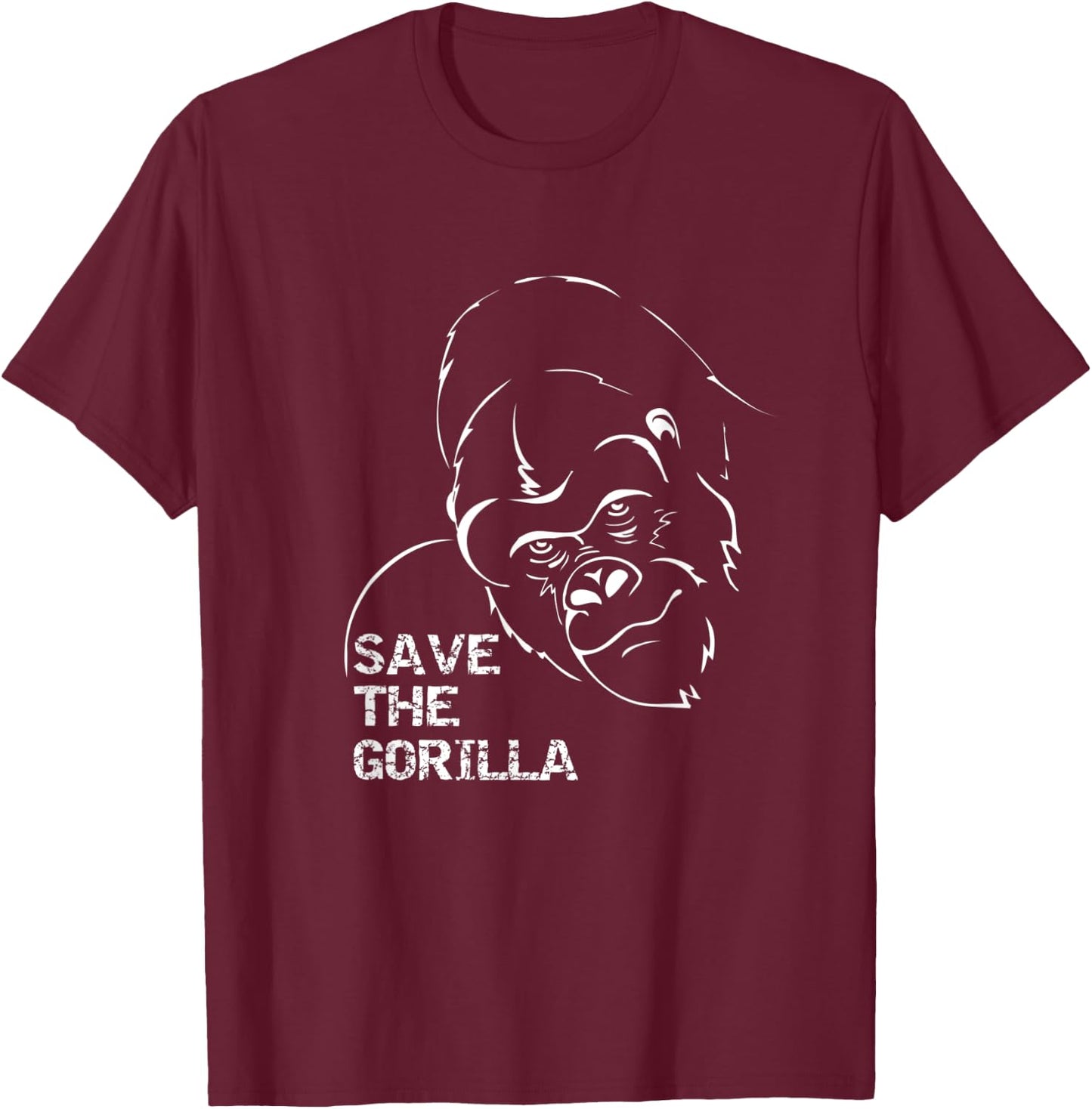 Save The Gorilla Conservation T-Shirt - T-Shirt | Maroon