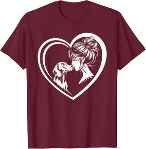 Dachshund Mom Dog Art Valentine's Day Heart T-Shirt - T-Shirt | Maroon