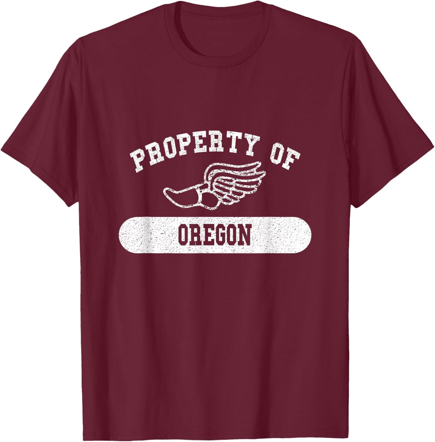 Property of Oregon Track And Field T-Shirt - T-Shirt | Maroon