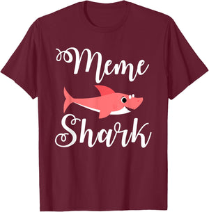 MeMe Shark Funny French Canadian Grandma Novelty T-Shirt - T-Shirt | Maroon