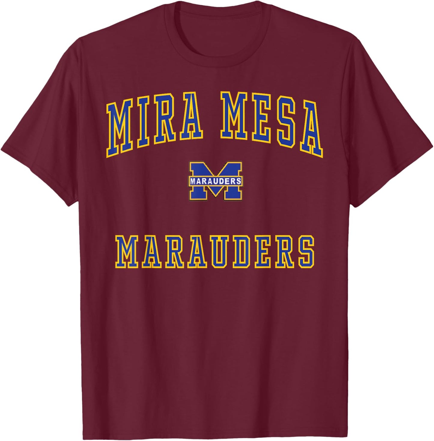 Mira Mesa High School Marauders C1 T-Shirt - T-Shirt | Maroon