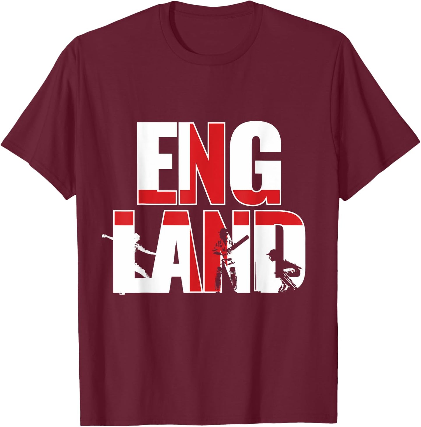 England Cricket : English 2019 National Fans Jersey T-Shirt - T-Shirt | Maroon