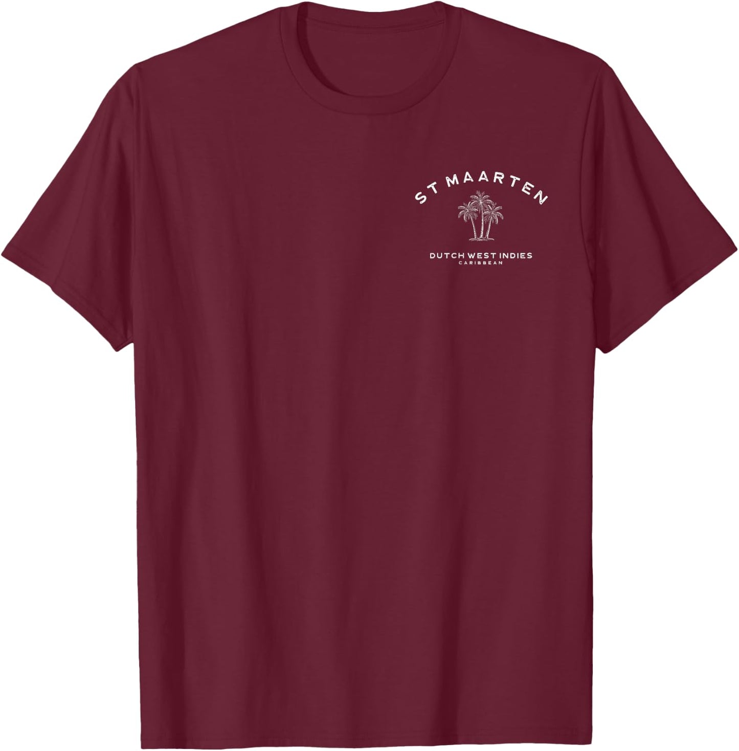 St. Maarten Caribbean Retro Palm Tree Vintage Saint Martin T-Shirt - T-Shirt | Maroon