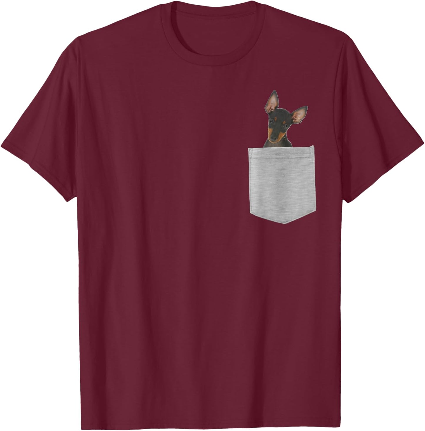 Dog in Your Pocket Manchester Terrier T-Shirt - T-Shirt | Maroon