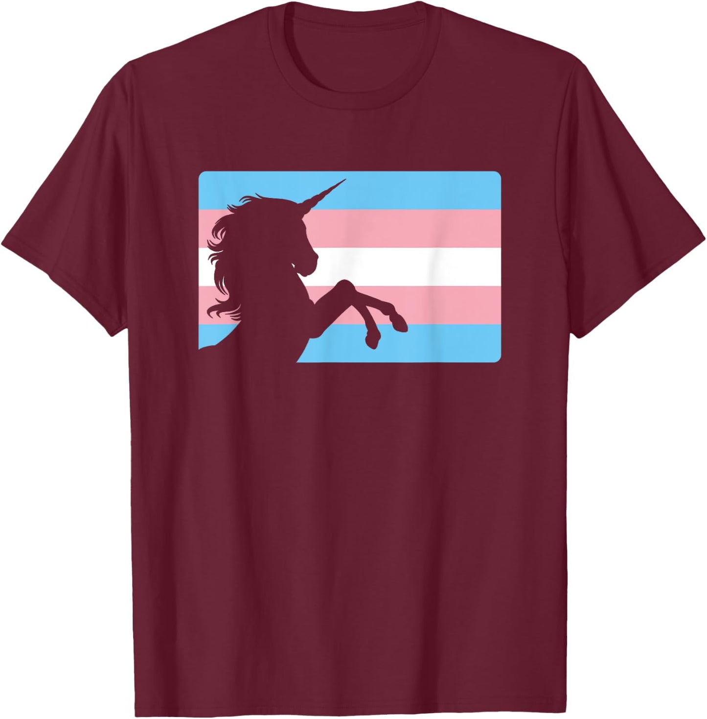 Transgender Unicorn Gift Trans Pride Flag Men Women Kids T-Shirt - T-Shirt | Maroon