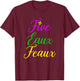 Five Eaux Feaux NOLA Purple Green and Gold Yellow T-Shirt - T-Shirt | Maroon