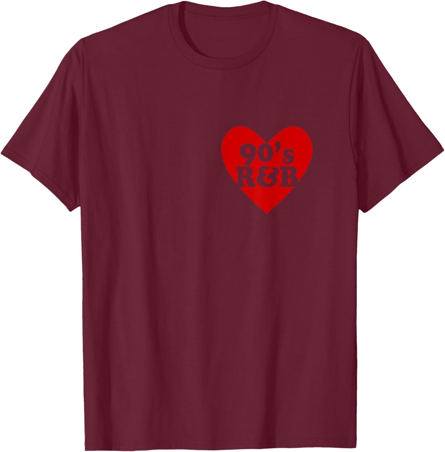 90's R&B Love Heart RnB Music T-Shirt - T-Shirt | Maroon