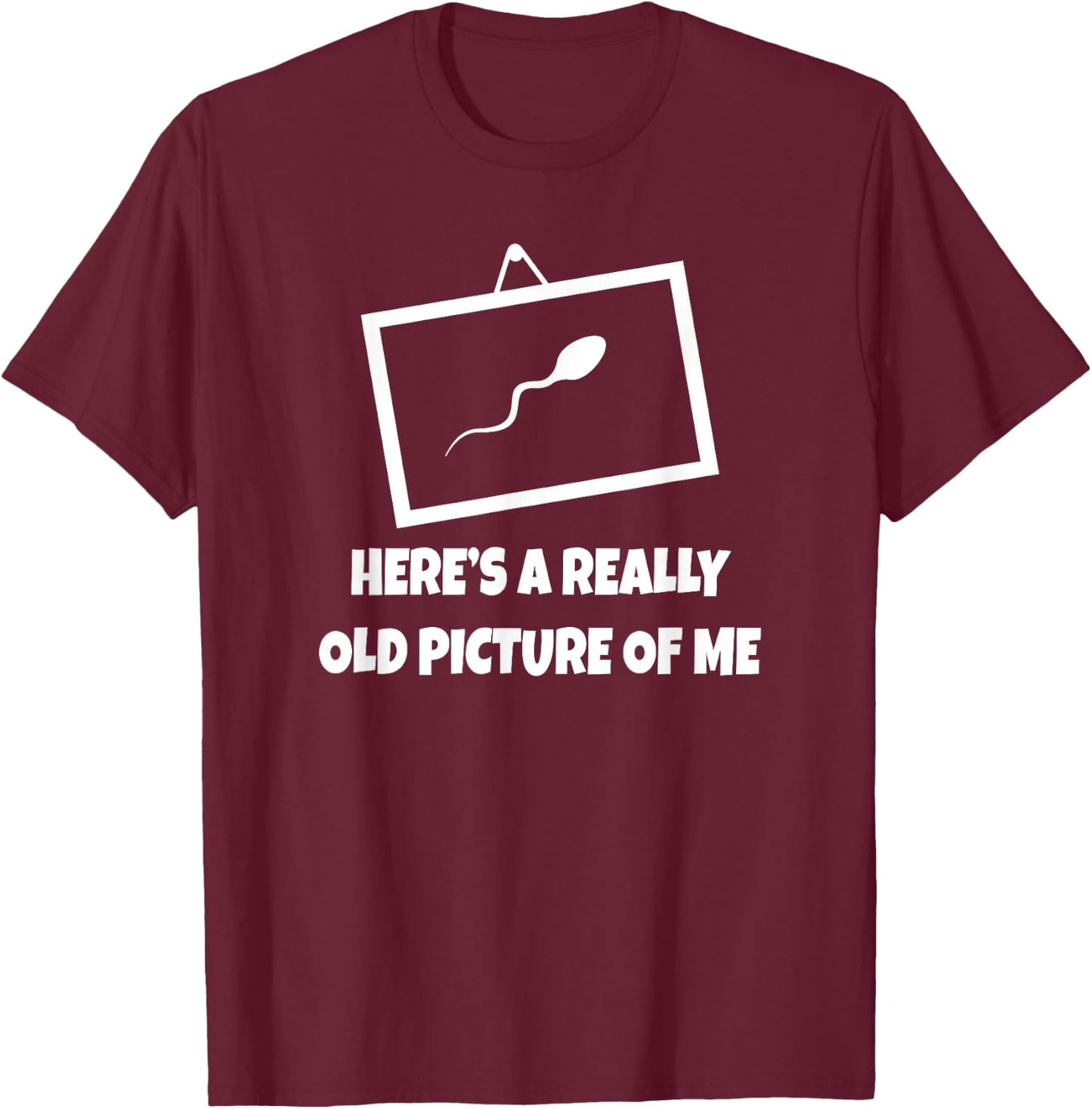 Here's A Really Old Picture of Me Fun Sperm Gag Gift T-Shirt - T-Shirt | Maroon