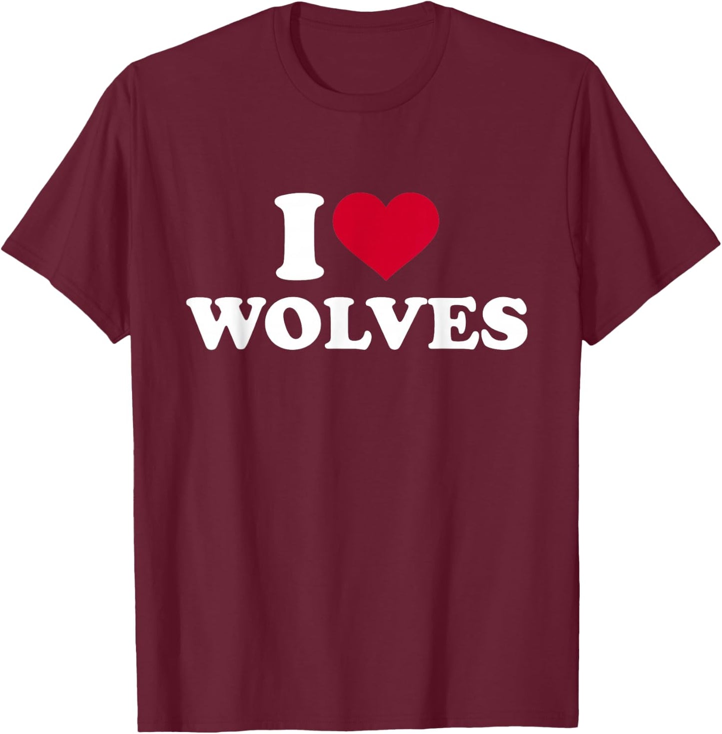 I love wolves T-Shirt - T-Shirt | Maroon