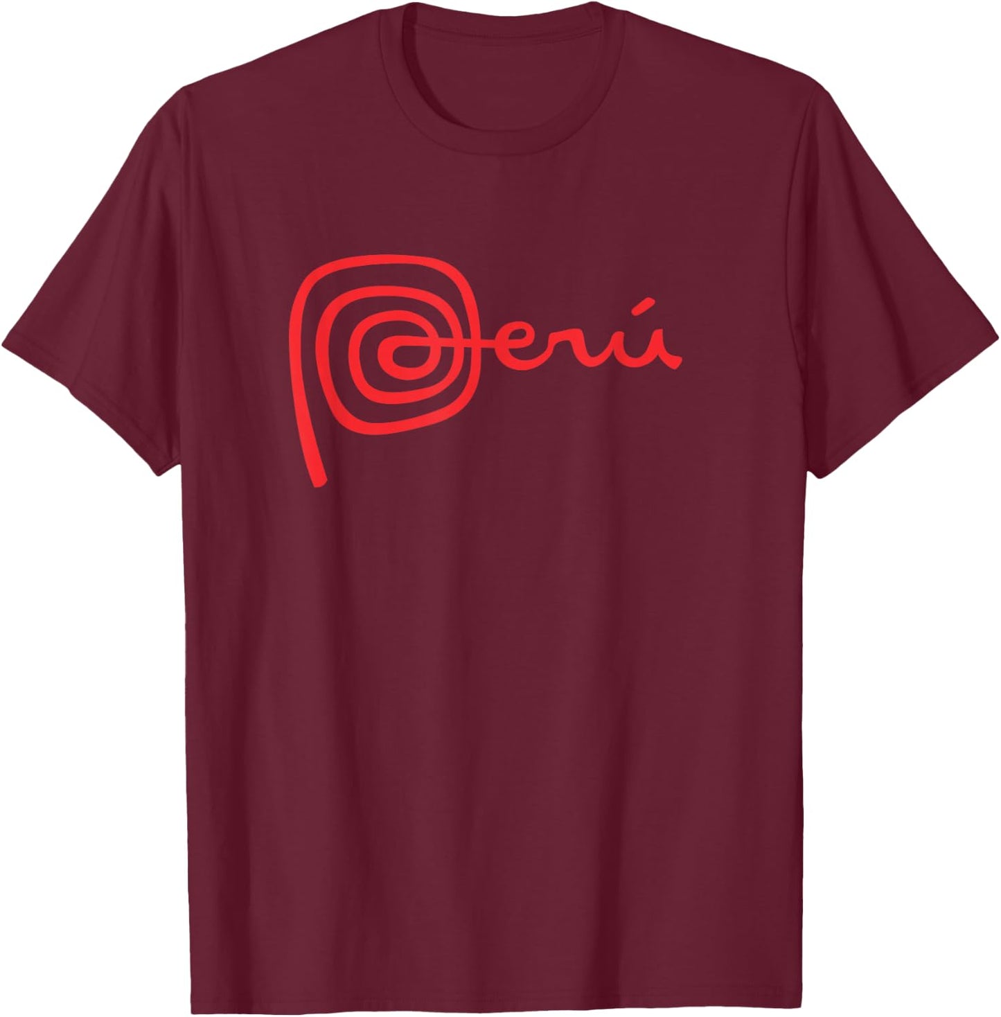 Peruvian Logo Marca Peru Nazca Lines T-Shirt - T-Shirt | Maroon