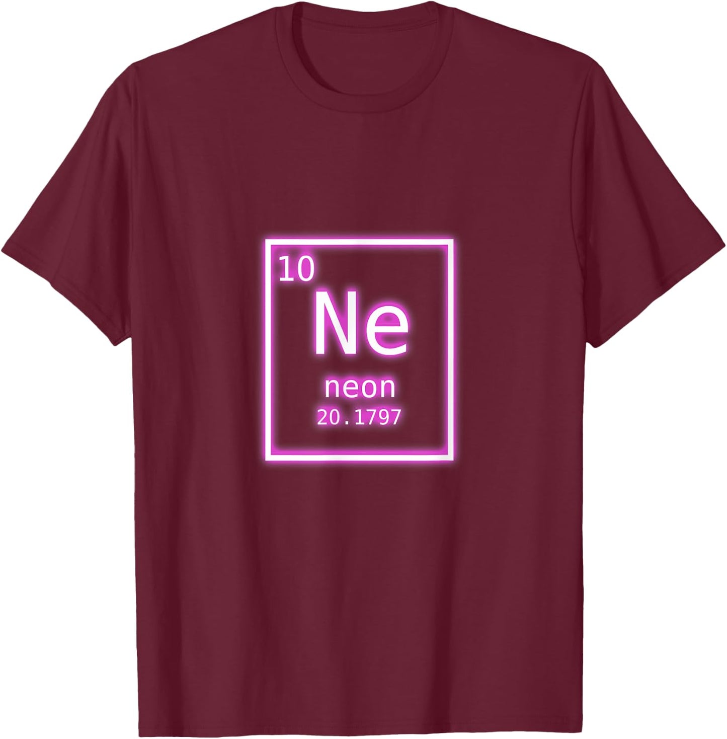 Neon Element Purple Periodic Table Chemistry Nerd Science T-Shirt - T-Shirt | Maroon