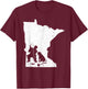 Vintage Minnesota Ice Fishing & Dog Dad Gift Men Women Girls Kids T-Shirt - T-Shirt | Maroon
