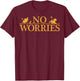 Disney Lion King No Worries Font Simba Graphic T-Shirt - T-Shirt | Maroon