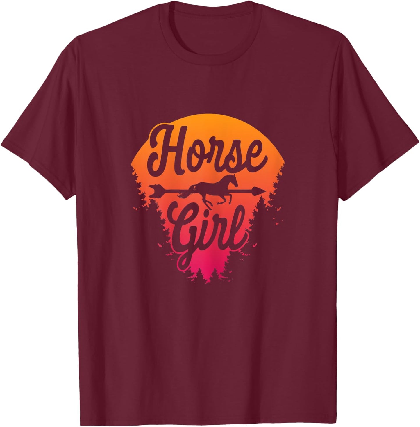 Cute horse shirt for teen girls T-Shirt - T-Shirt | Maroon
