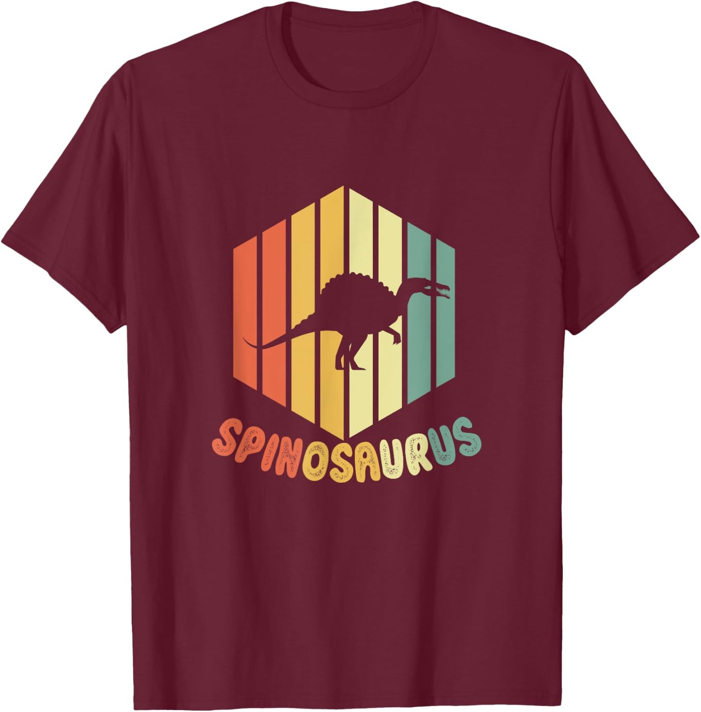 Retro Spinosaurus Dinosaur Paleontolgy Funny Gift T-Shirt - T-Shirt | Maroon