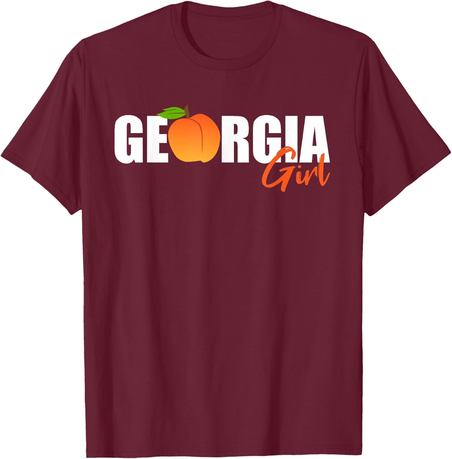 Georgia Girl-Georgia Peach-State Of Georgia T-Shirt - T-Shirt | Maroon