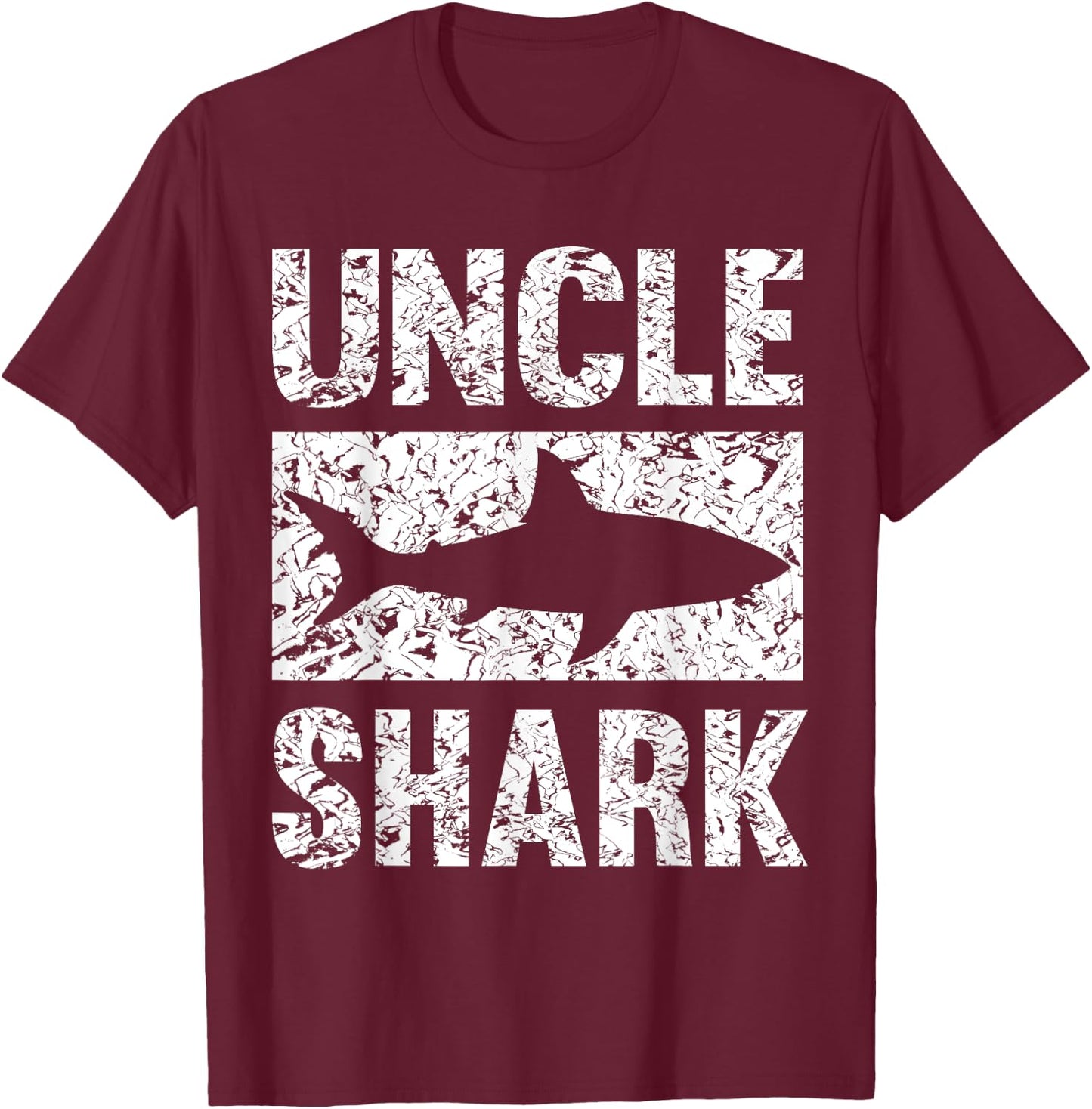 Uncle Shark T Shirt- Birthday Gift Shirt For Shark Lovers T-Shirt - T-Shirt | Maroon