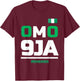 OMO 9JA with Nigeria Flag in Heart, Nigerian T-Shirt - T-Shirt | Maroon