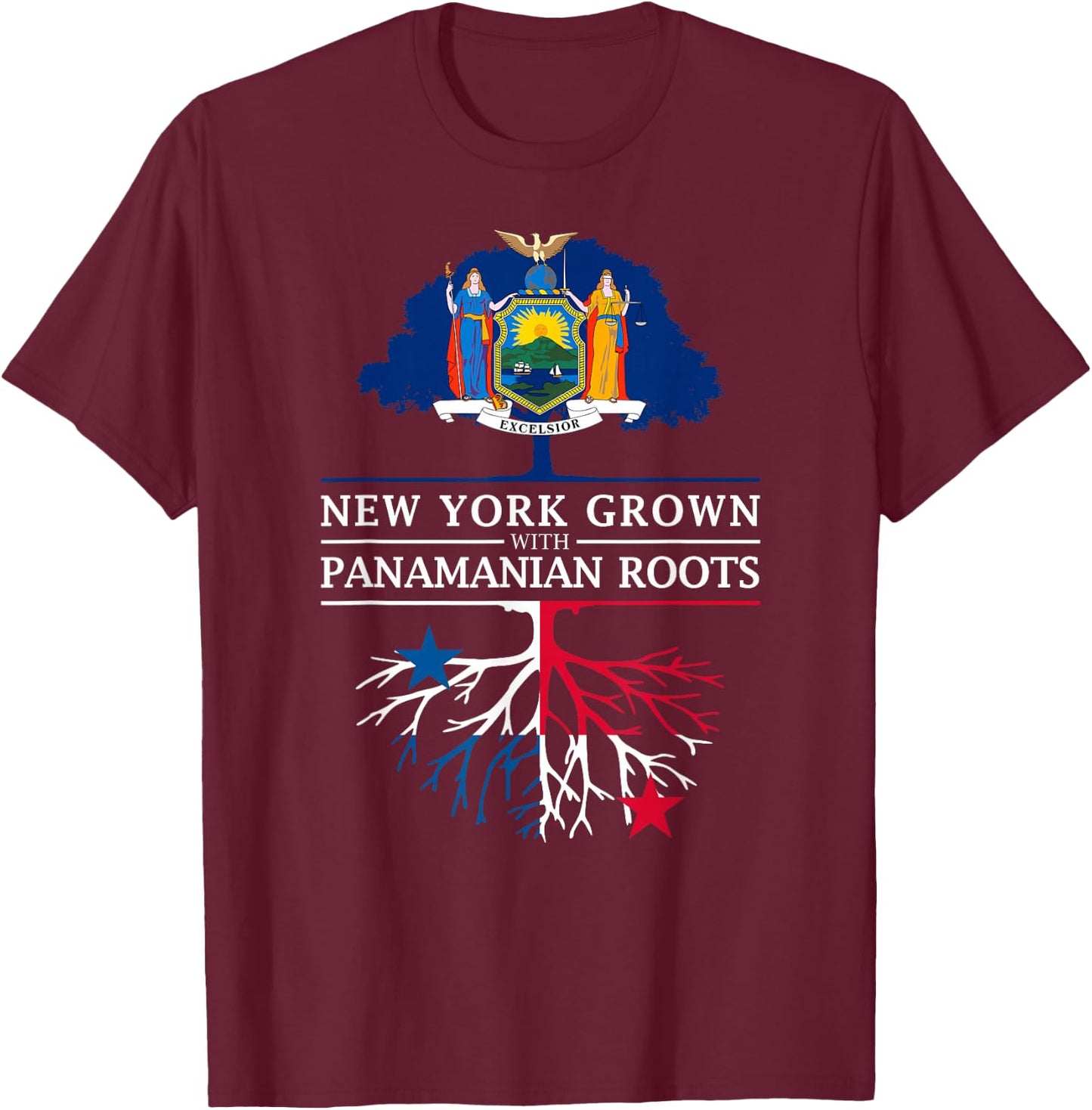 New York Grown with Panamanian Roots - Panama T-Shirt - T-Shirt | Maroon