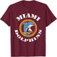 Retro Miami Dolphin Vintage Cute T-Shirt - T-Shirt | Maroon