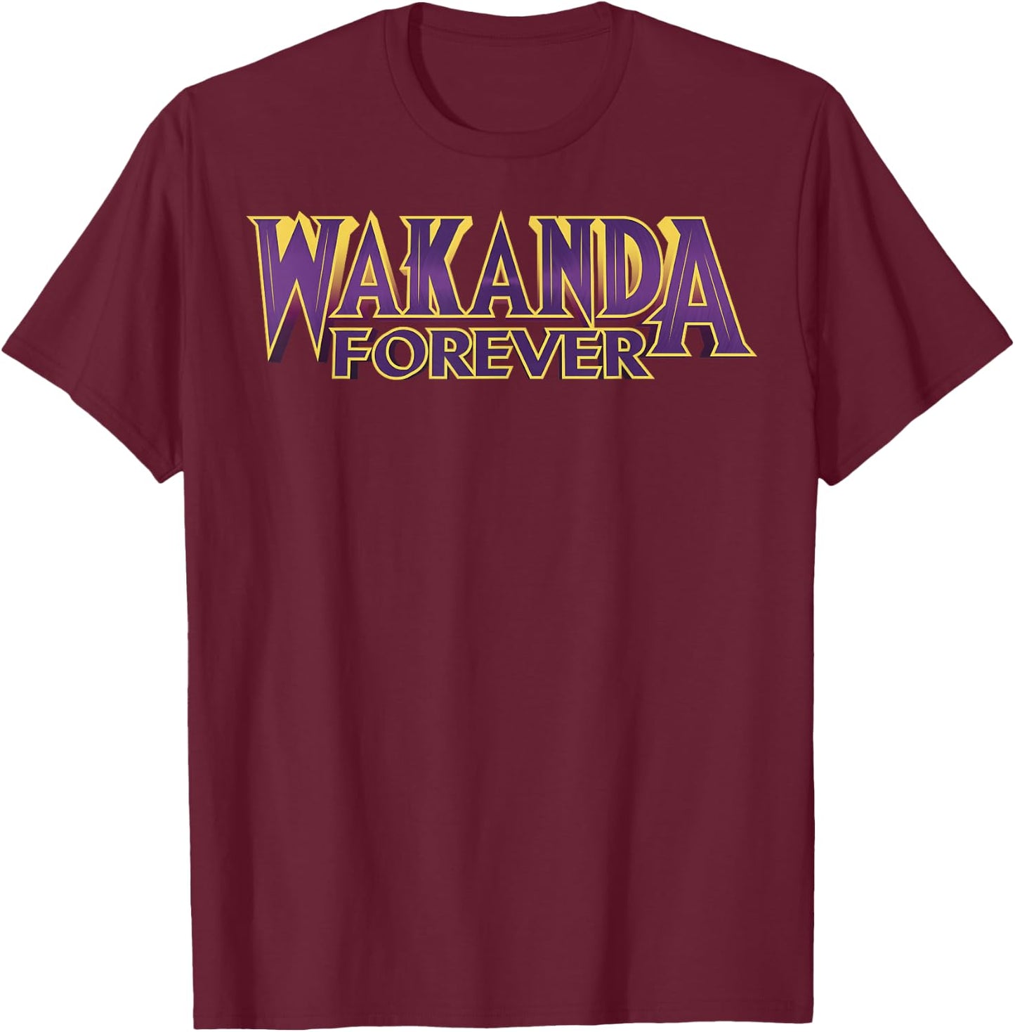 Marvel Black Panther Wakanda Forever Bold Graphic T-Shirt - T-Shirt | Maroon
