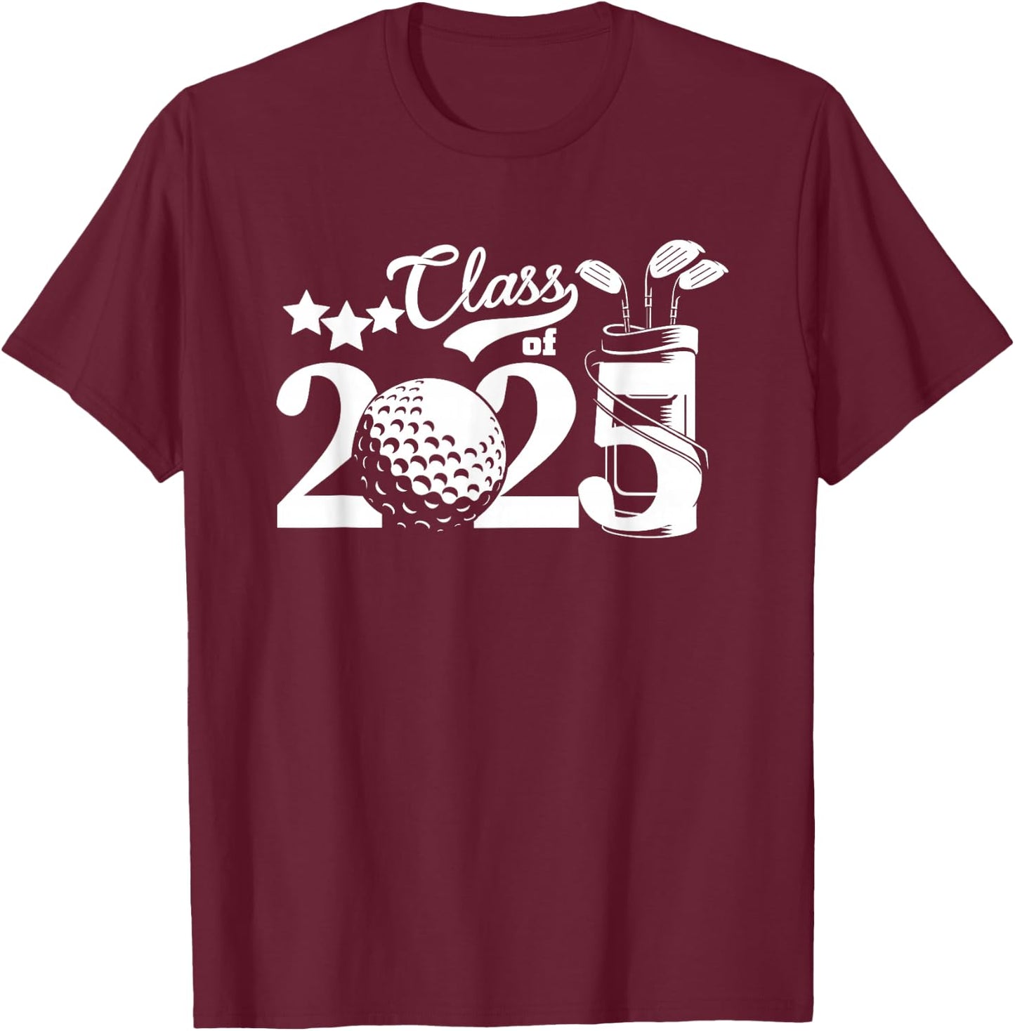 Class of 2025 Graduation Senior 2025 Golfer Golf Player 2025 T-Shirt - T-Shirt | Maroon