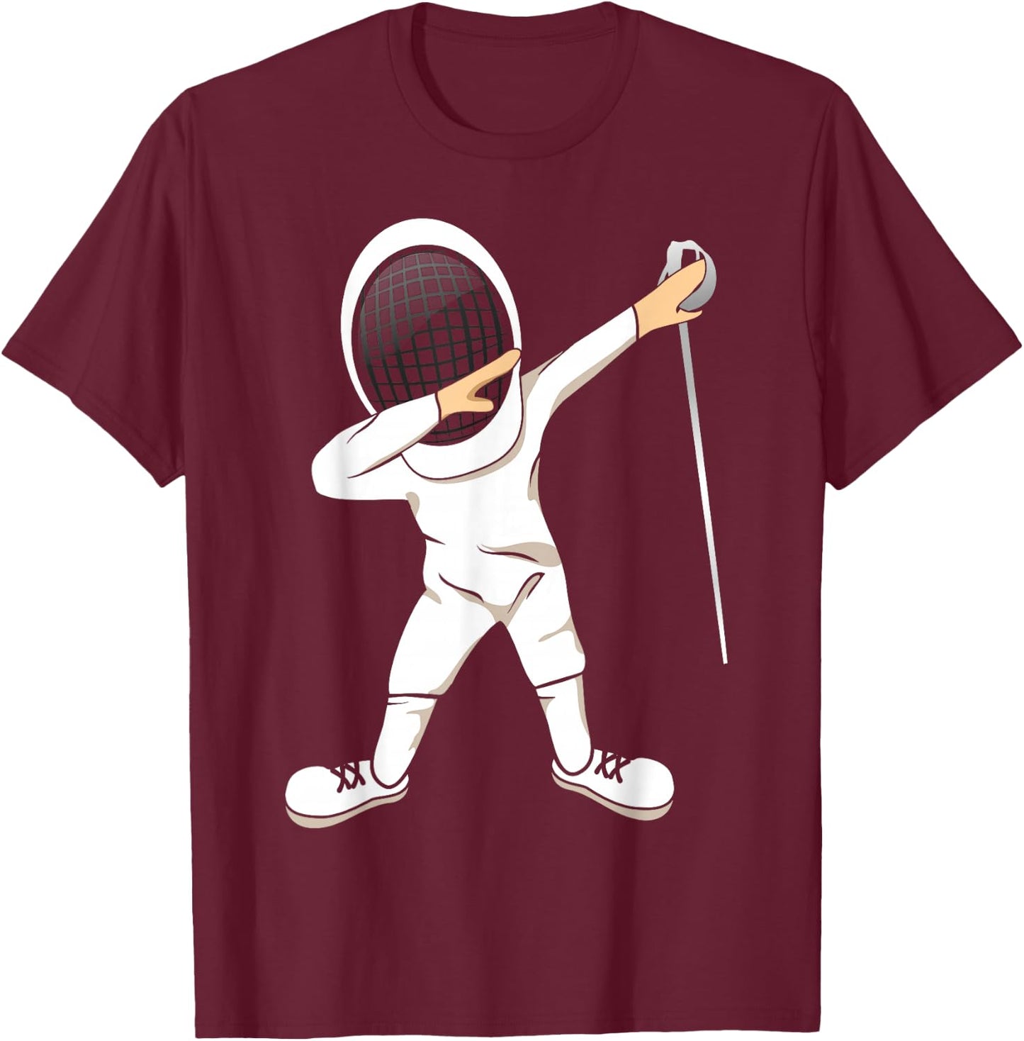 Funny Dabbing Fencing Sports MM T-Shirt - T-Shirt | Maroon