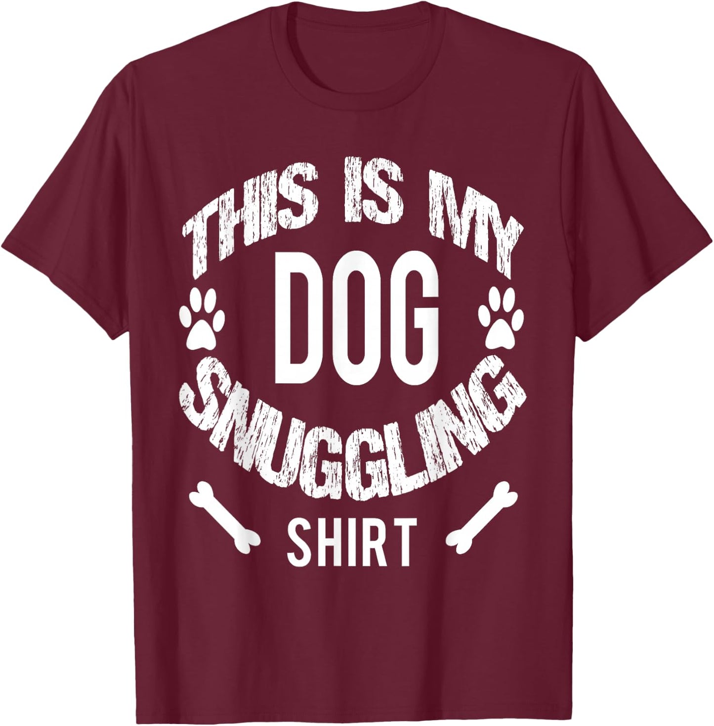 Gifts for Pet Dog Lovers Snuggling T-Shirt - T-Shirt | Maroon