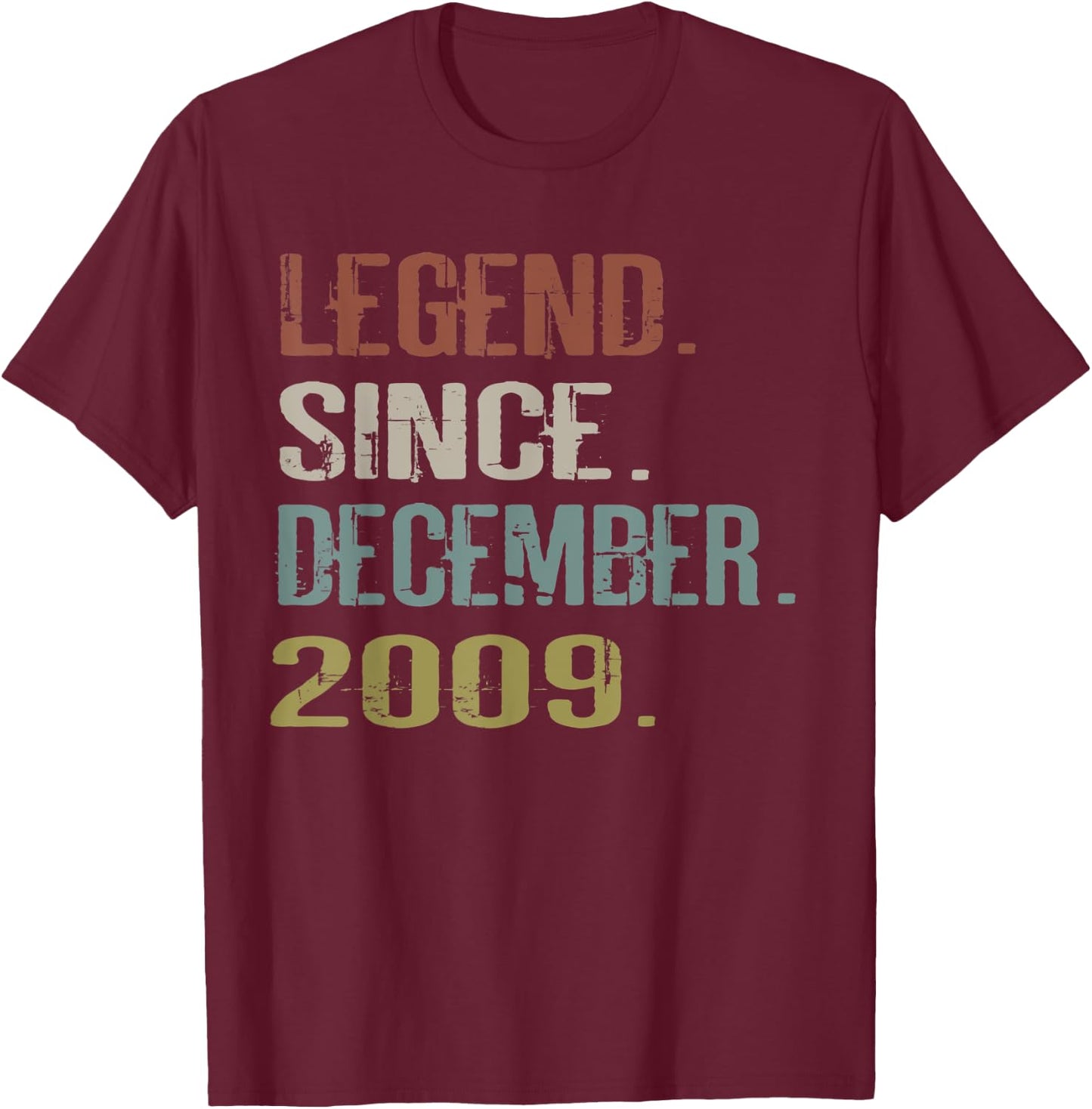 10 years old Shirt Gifts Awesome Since December 2009 T-Shirt - T-Shirt | Maroon