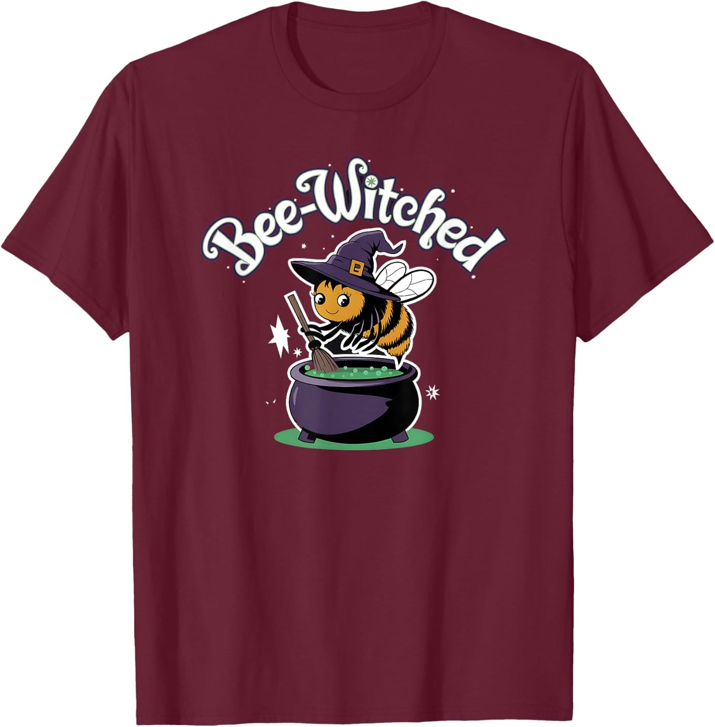 Beekeeper Witch Halloween Bee Witched Scary Be Afraid T-Shirt - T-Shirt | Maroon