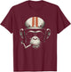 Cigar smoking monkey retro vintage motorcycle biker helmet T-Shirt - T-Shirt | Maroon