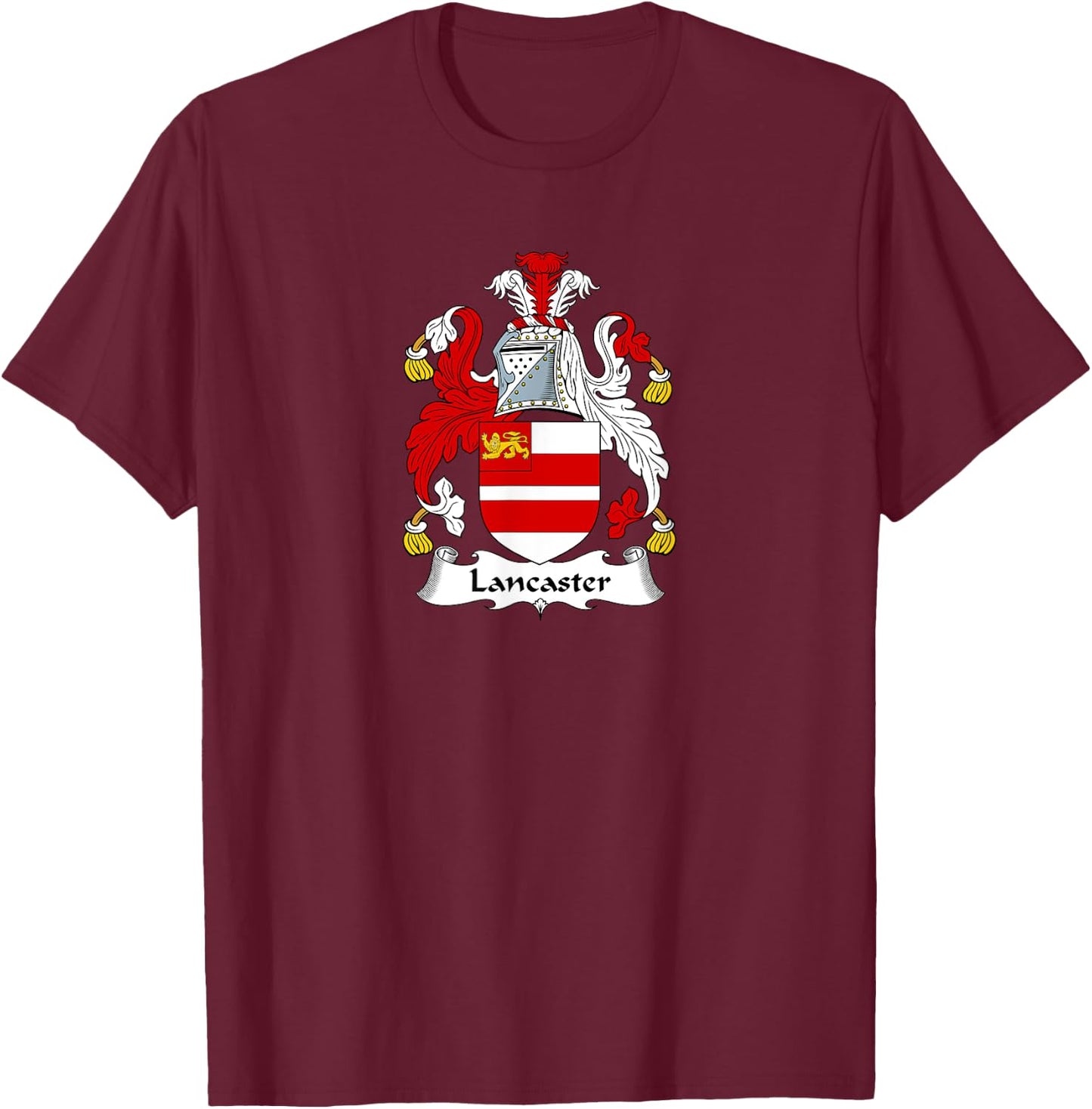 Lancaster Coat of Arms - Family Crest Shirt T-Shirt - T-Shirt | Maroon