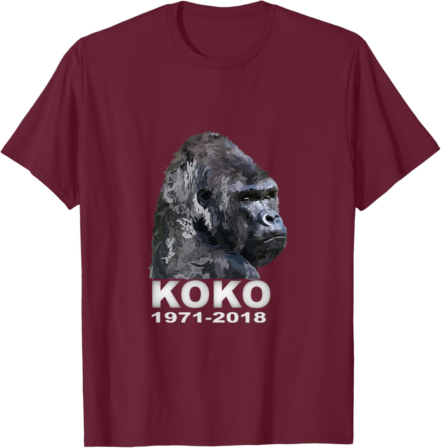 Koko The Gorilla T-Shirt - T-Shirt | Maroon