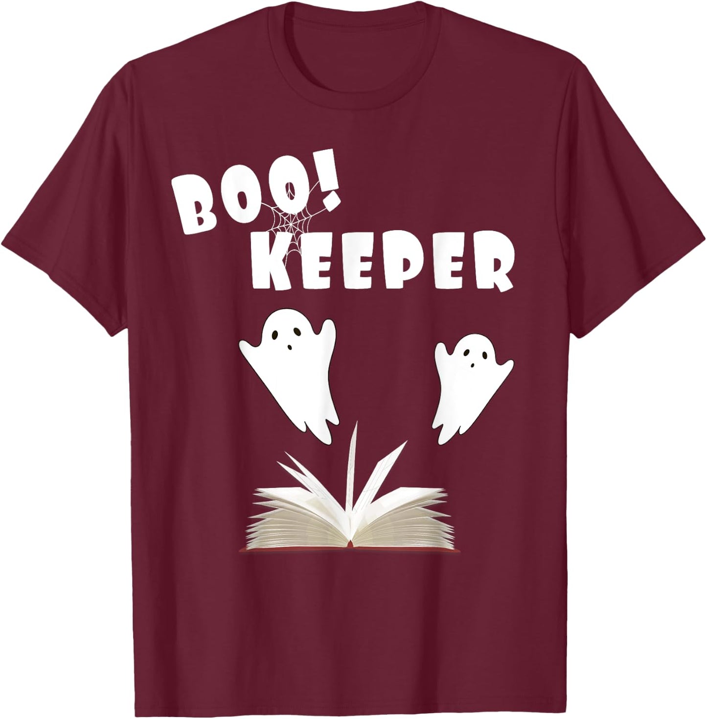 Boo Keeper Ghost Librarian Halloween Costume for Bookkeeper T-Shirt - T-Shirt | Maroon