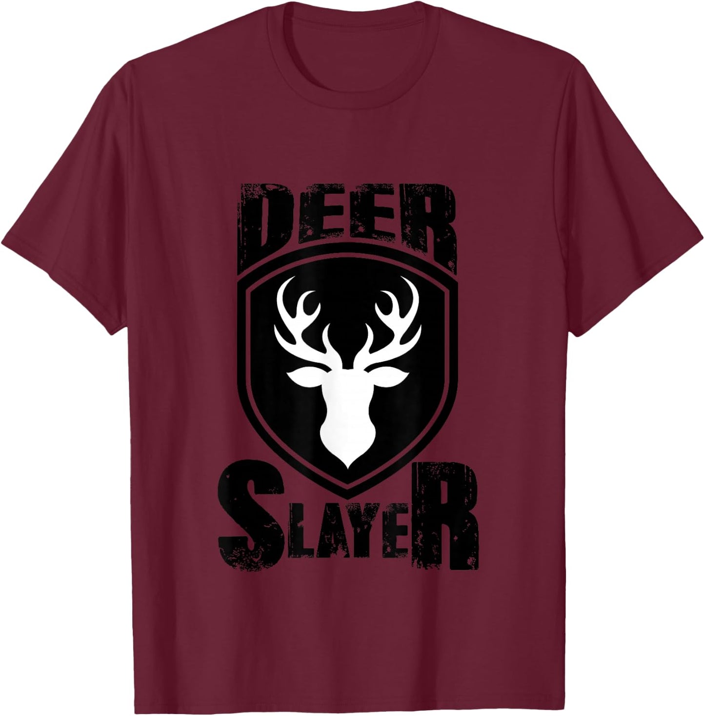 Deer Hunter Slayer Hunting Buck Sportsman T shirt T-Shirt - T-Shirt | Maroon