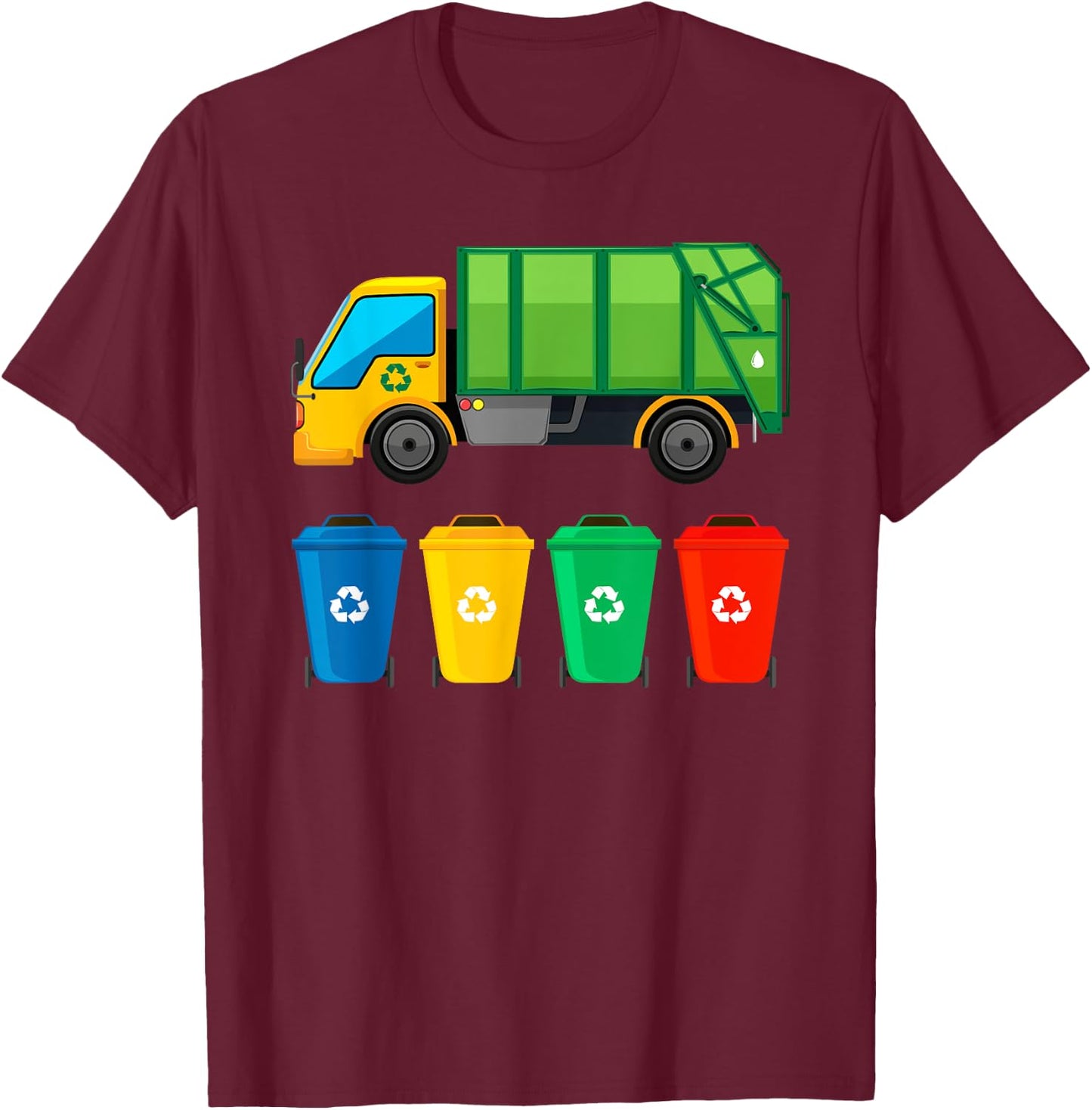 Recycling Trash Truck Shirt Gift T-Shirt - T-Shirt | Maroon