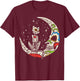 Sugar Skull Cat Moon Dia De Los Muertos Halloween Costume T-Shirt - T-Shirt | Maroon