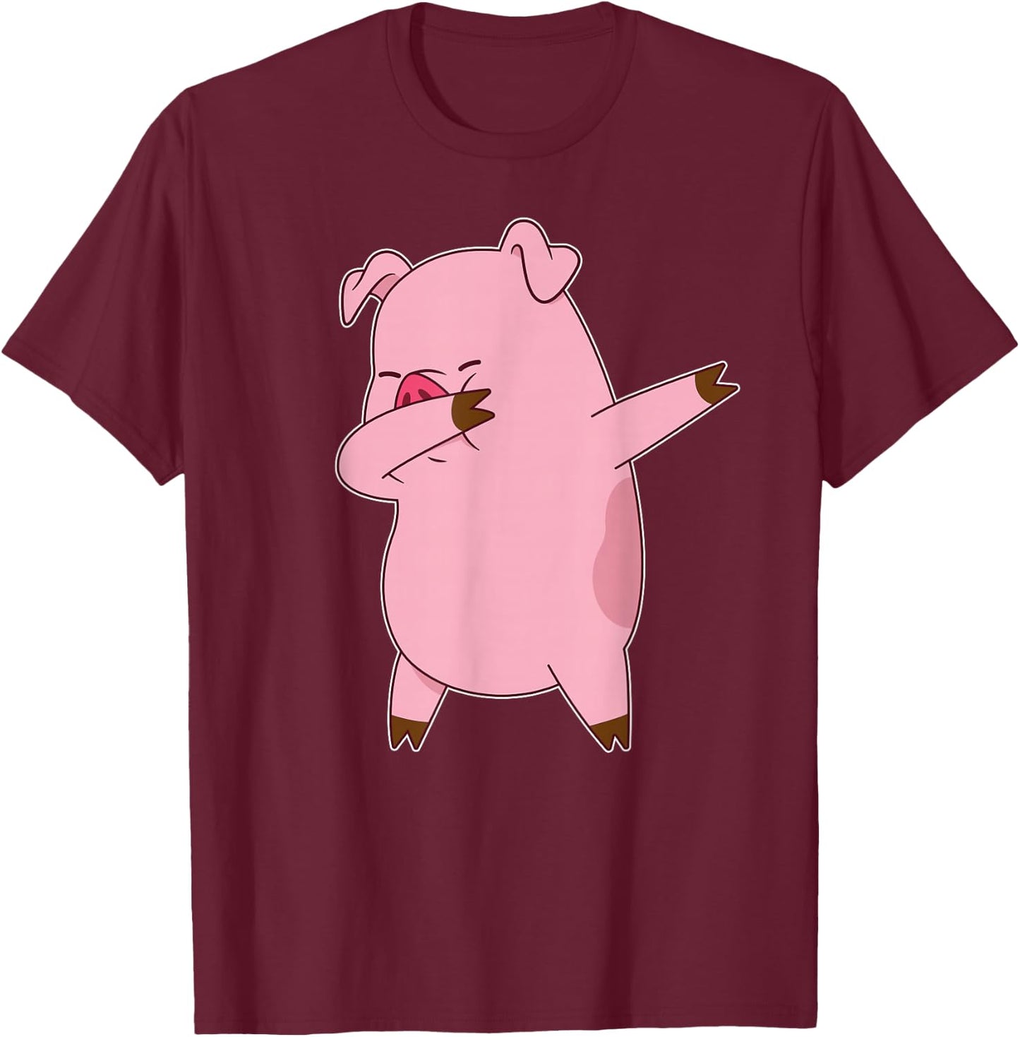 Pig Dabbing Dab Dance Funny Novelty T-Shirt - T-Shirt | Maroon