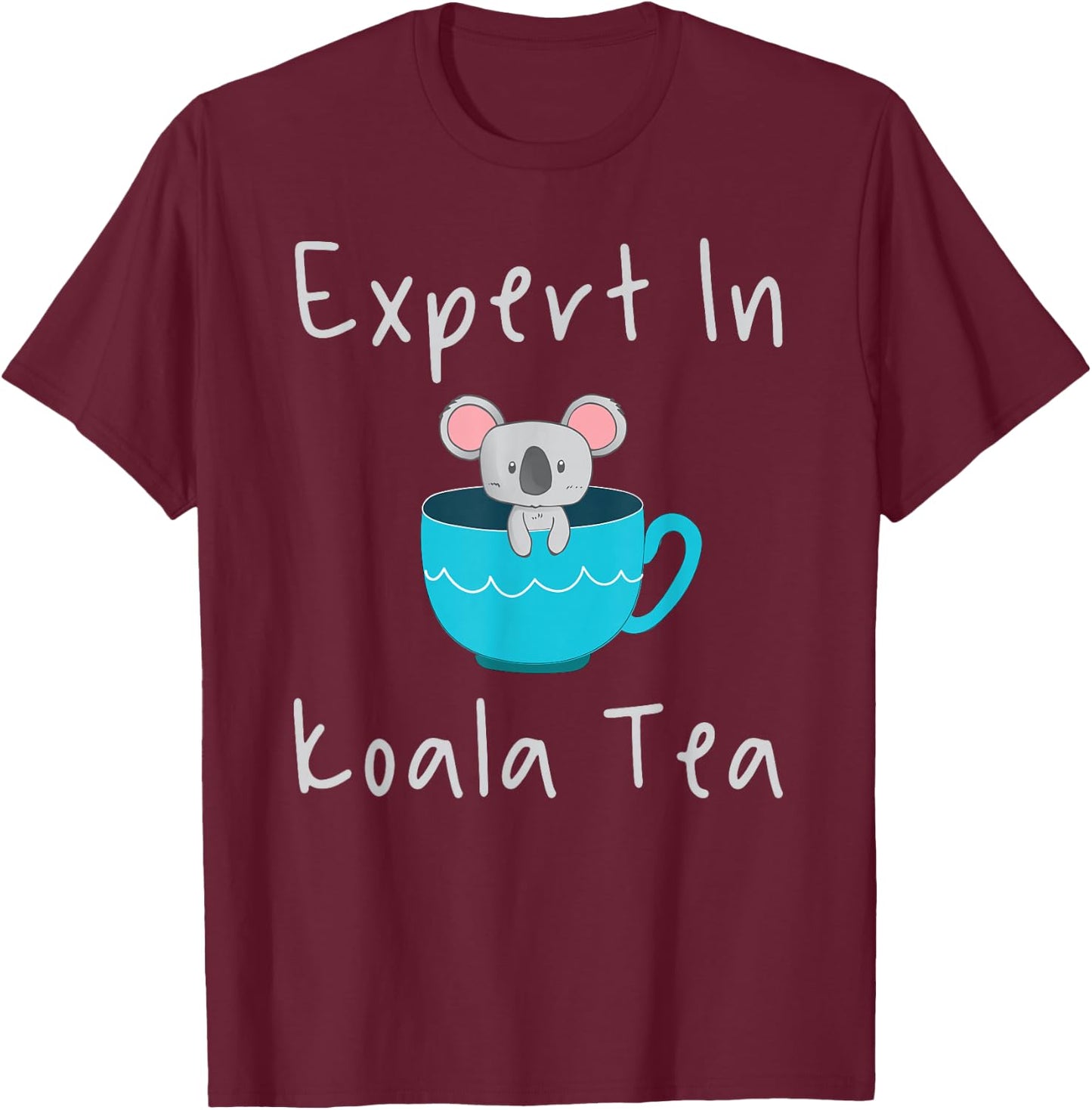 Expert in Koala Tea Pun Quality Control Manager Specialist T-Shirt - T-Shirt | Maroon
